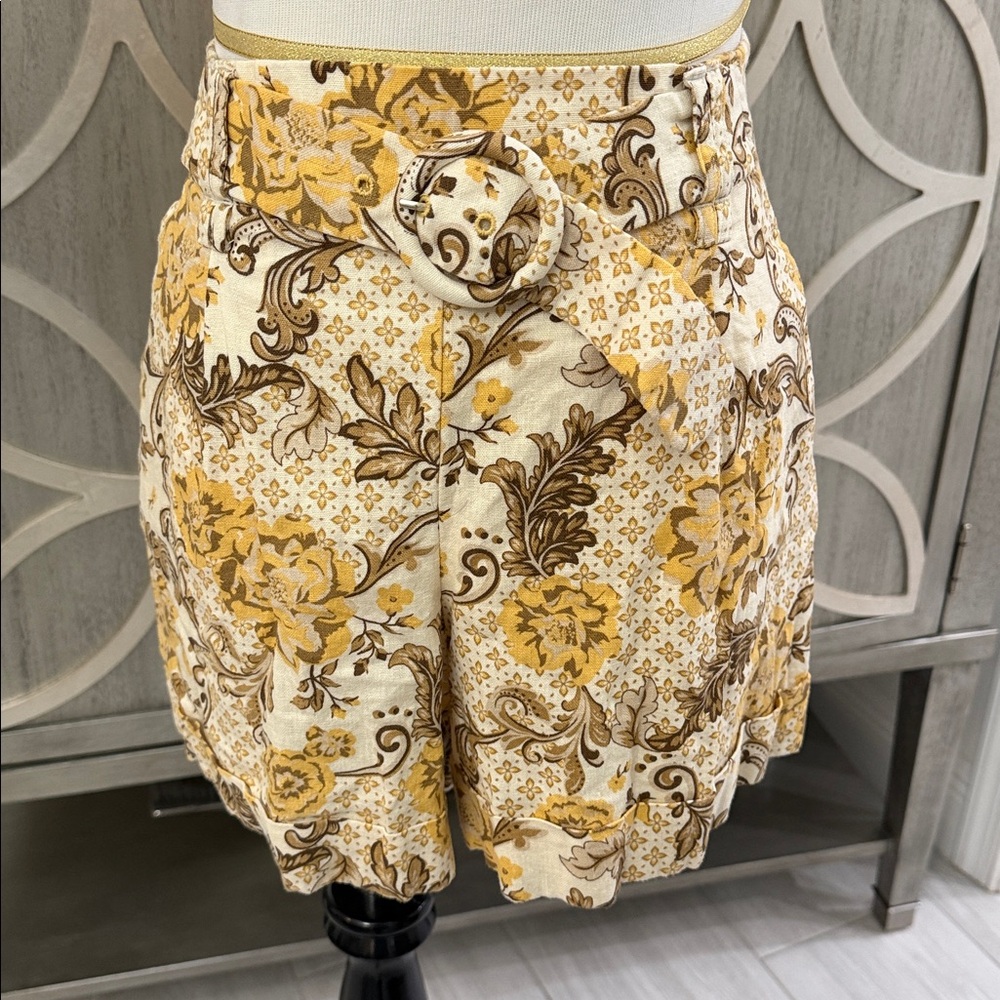Floral Yellow and Brown Women's Skirt